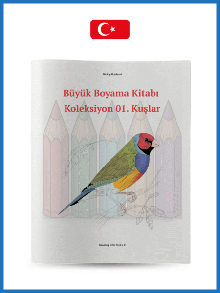 Büyük Boyama Kitabı Seviye 3 Koleksiyon 01. Kuşlar (Big Colouring Book. Level 3. Collection 01: Birds)
