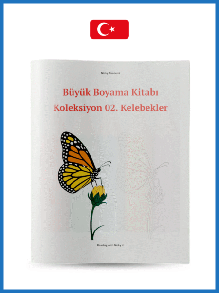 Büyük Boyama Kitabı Seviye 3 Koleksiyon 02: Kelebekler (Big Colouring Book. Level 3. Collection 02: Butterflies)