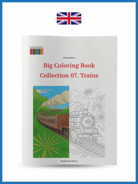 Big Colouring Book. Level 3. Collection 07: Trains (Büyük Boyama Kitabı Seviye 3 Koleksiyon 07: Trenler)