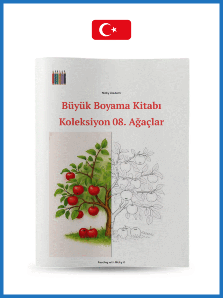 Büyük Boyama Kitabı Seviye 3 Koleksiyon 08: Ağaçlar (Big Colouring Book. Level 3. Collection 08: Trees)